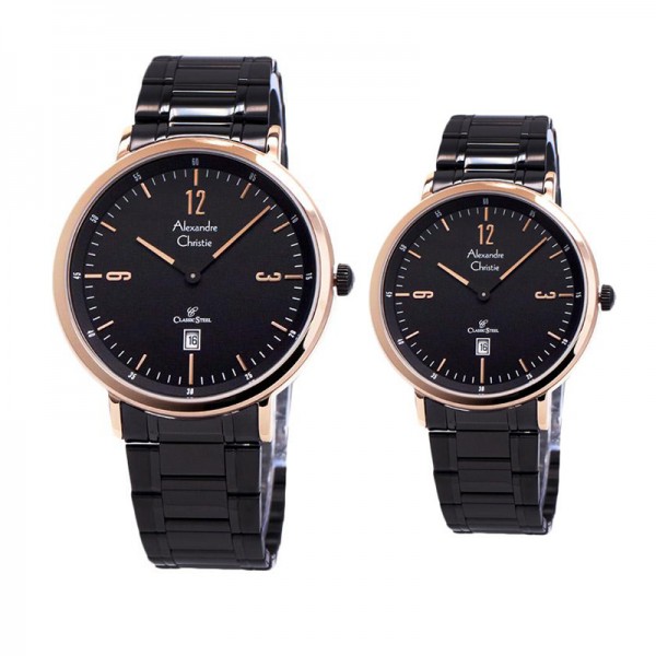 Alexandre Christie AC 8499 Rosegold Black Couple